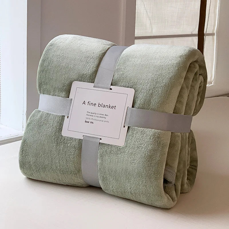 Verdigris Soft Lightweight Flannel Throw
