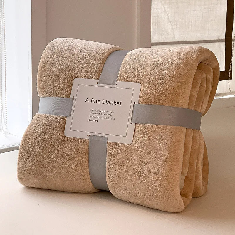 Cinnamon Soft Lightweight Flannel Throw