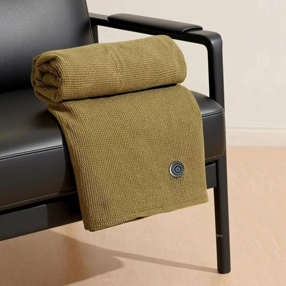 Khaki Heated Throw Portable with 3 Heat Settings