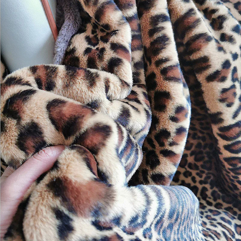 Leopard-Print Faux Fur Throw
