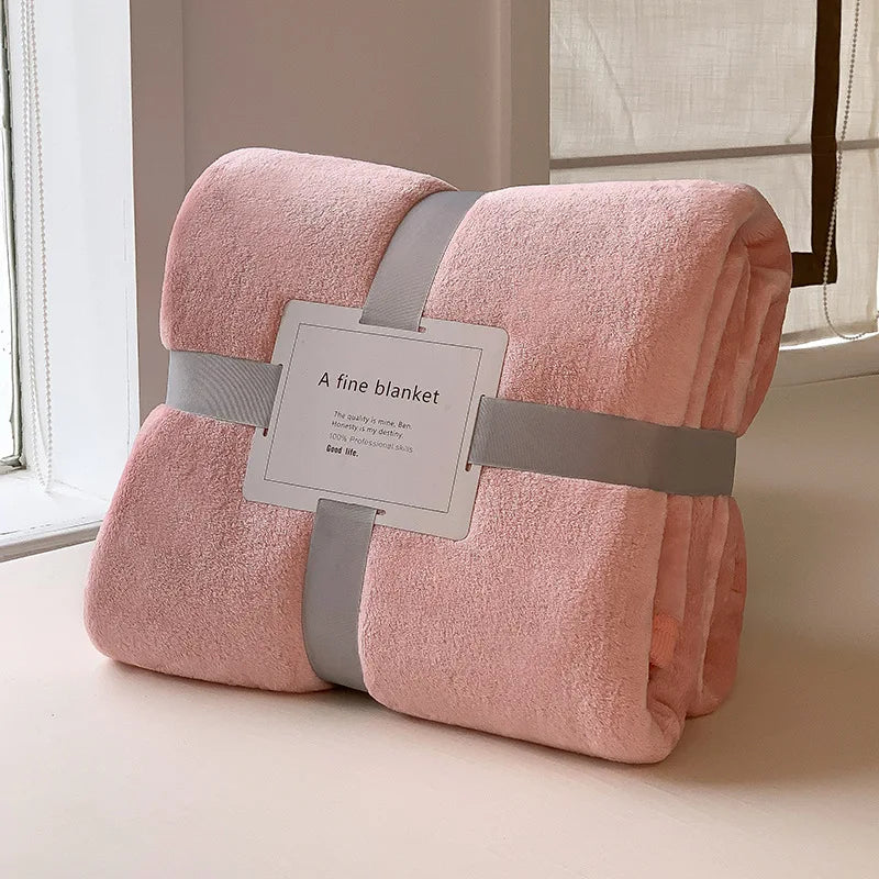 Pink Soft Lightweight Flannel Throw