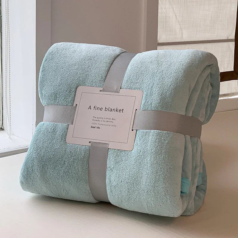 Sky Blue Soft Lightweight Flannel Throw
