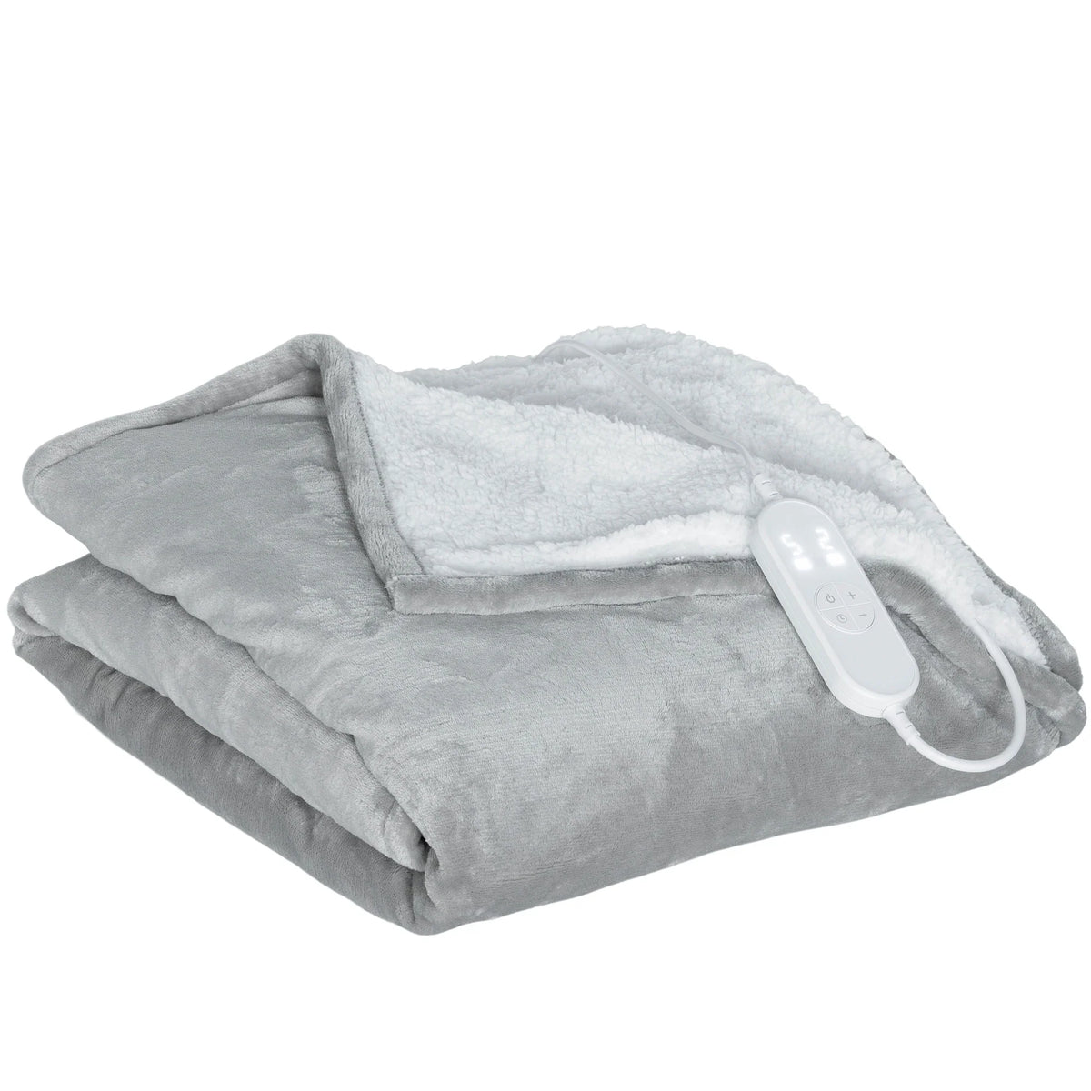 Grey Heated Throw with Adjustable Temperature