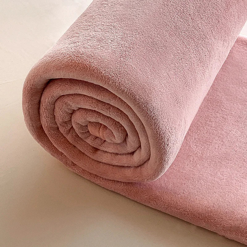 Pink Soft Lightweight Flannel Throw
