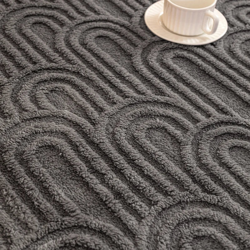 Grey Soft Raised Jacquard Fleece Throw