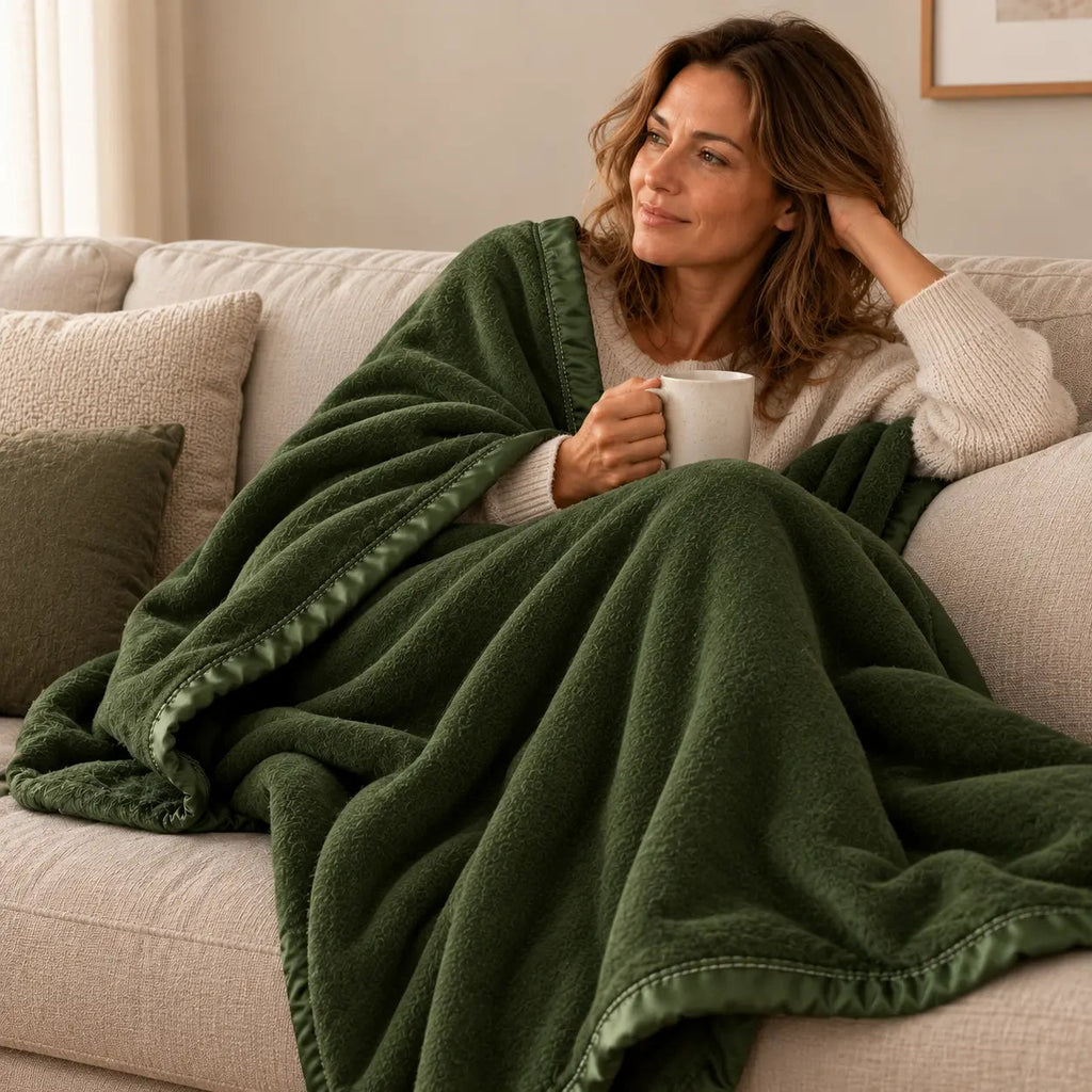 Green Wool Throw