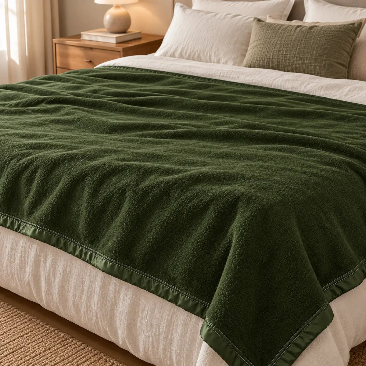 Green Wool Throw