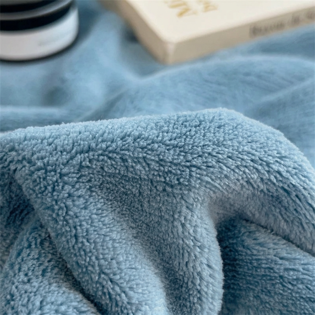 Sky Blue Soft Warm Plain Velvet Throw