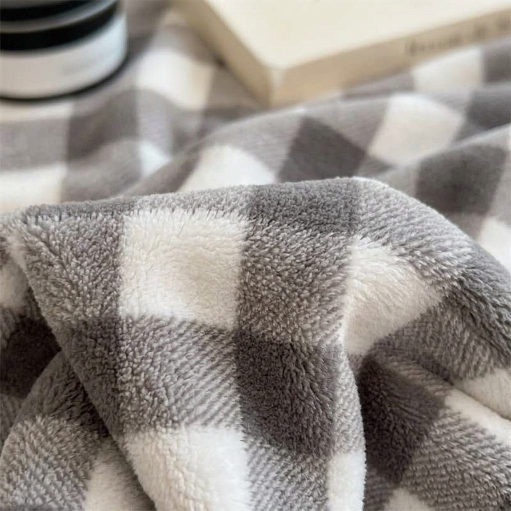 Chestnut Soft Medium-Check Velvet Throw