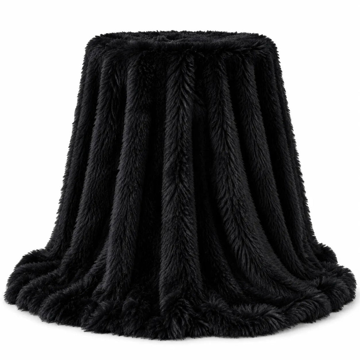 Long-Pile Faux Fur Sofa Throw – Beige 200x230cm