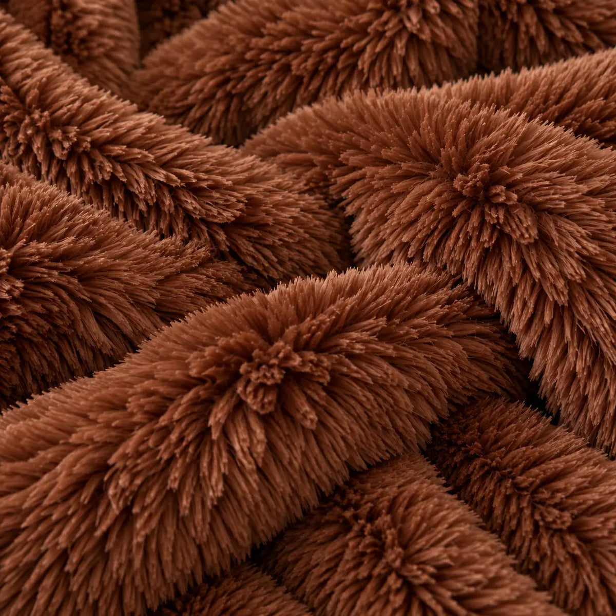 Long-Pile Faux Fur Sofa Throw – Brown 150x200cm