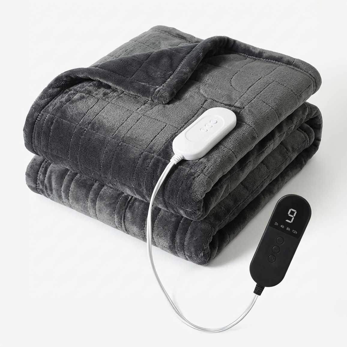 Black Heated Throw with 9 Heat Settings