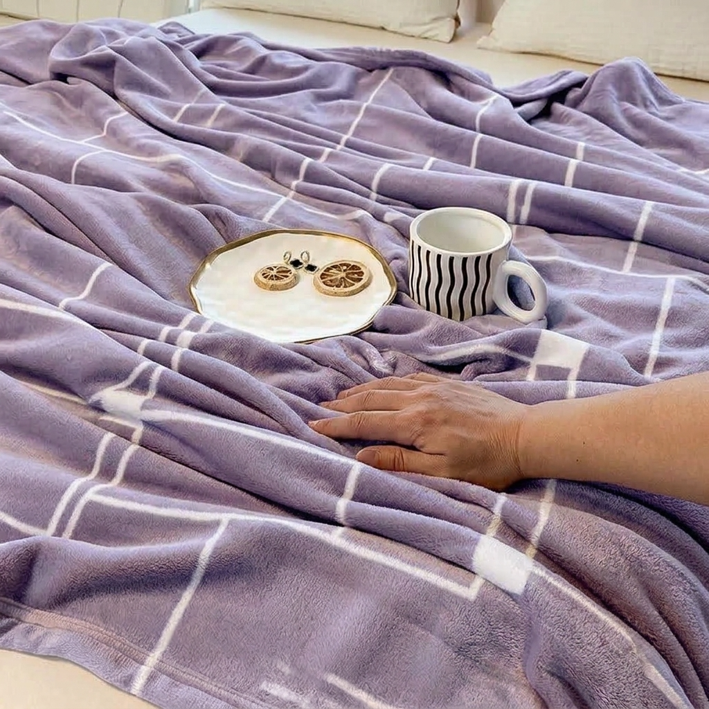 Mauve Soft Lightweight Flannel Throw