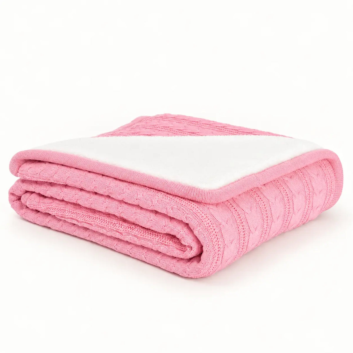 Cable Knit Cotton Throw for Sofa and Bed