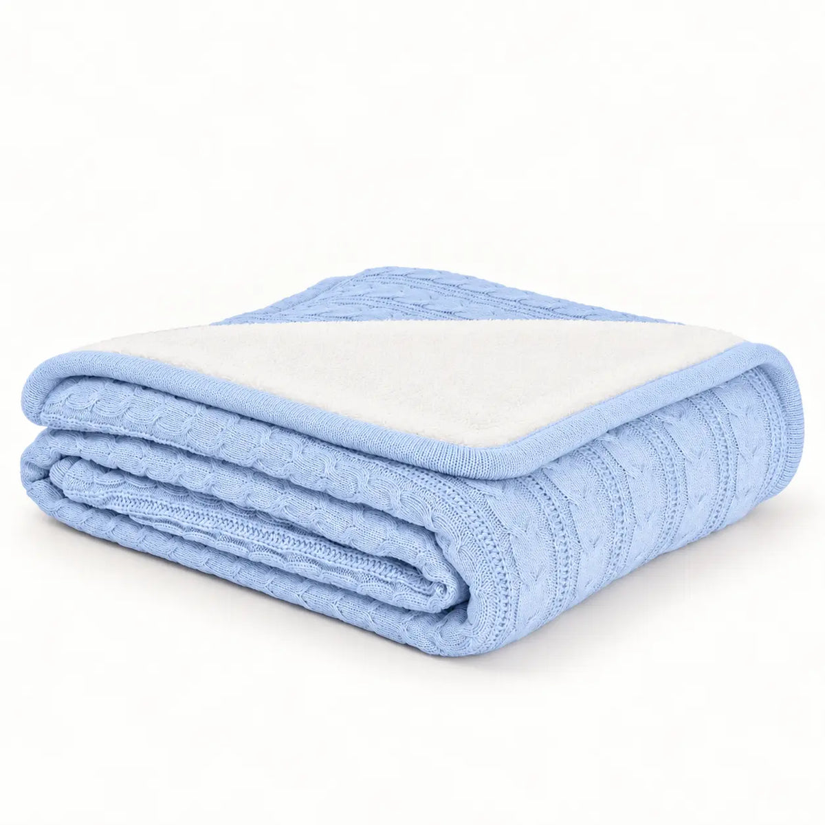 Cable Knit Cotton Throw for Sofa and Bed