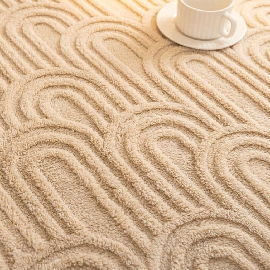 Beige Soft Raised Jacquard Fleece Throw