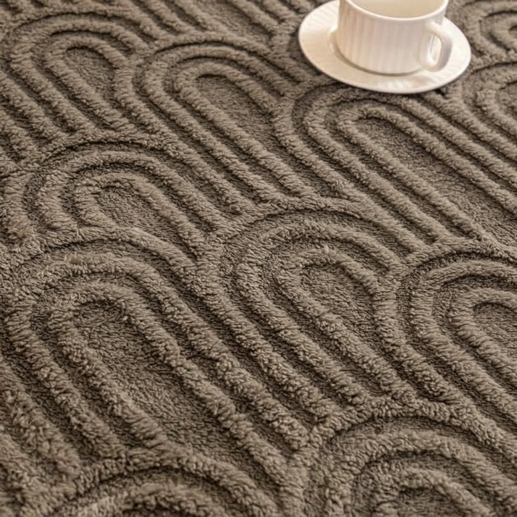 Brown Soft Raised Jacquard Fleece Throw