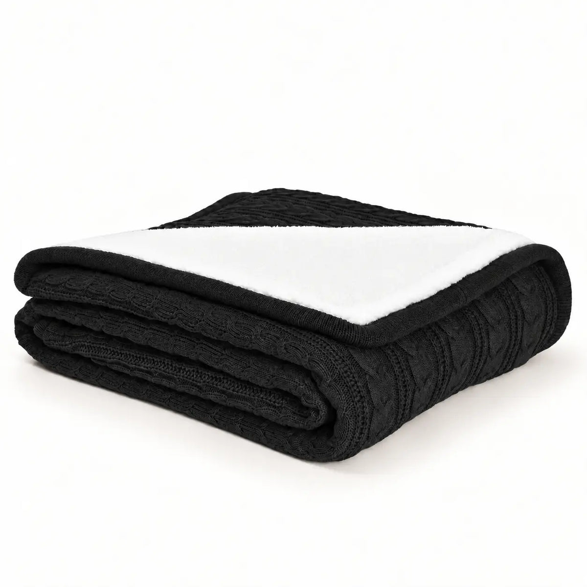 Cable Knit Cotton Throw for Sofa and Bed