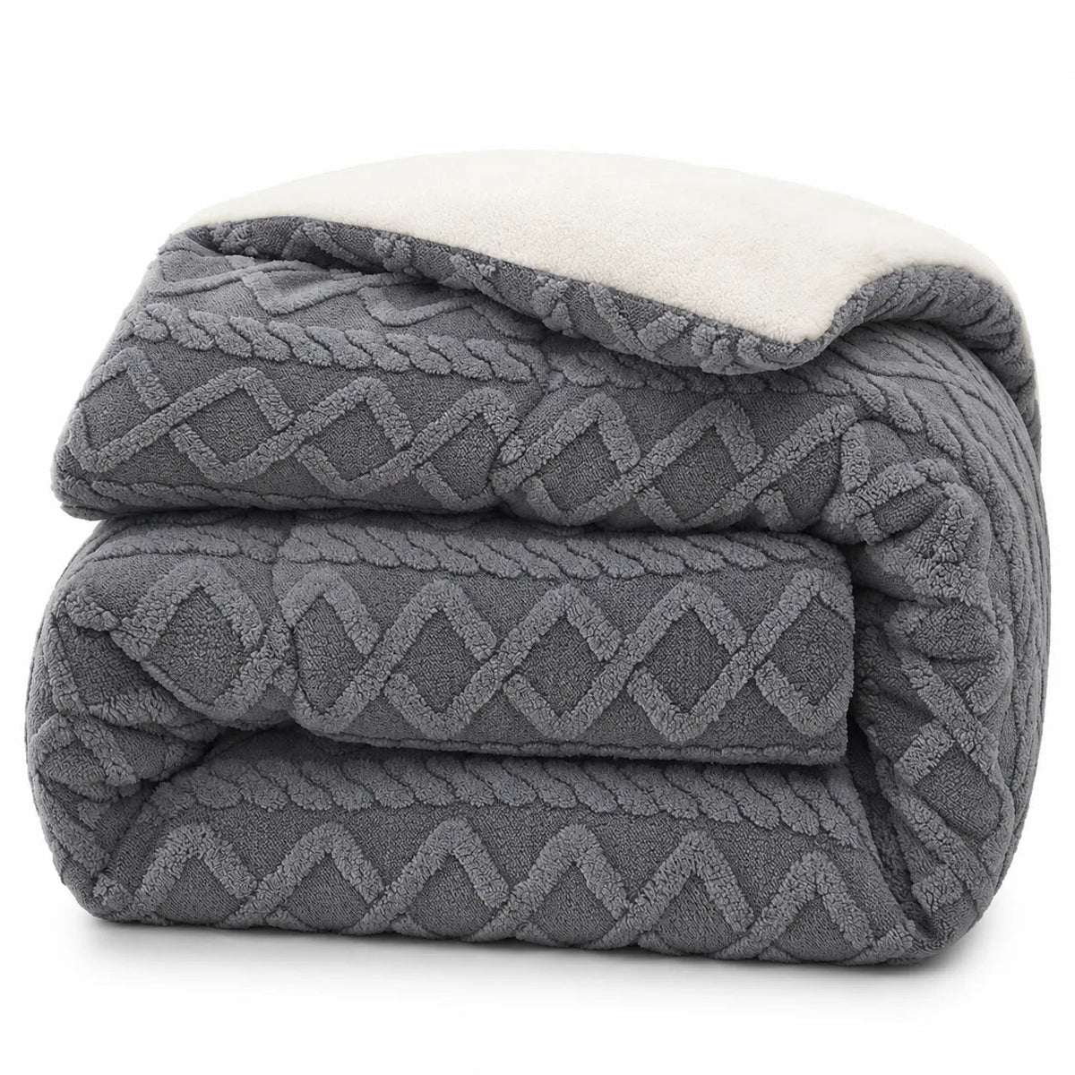 Raised-Pattern Weighted Throw – Grey 200x230cm