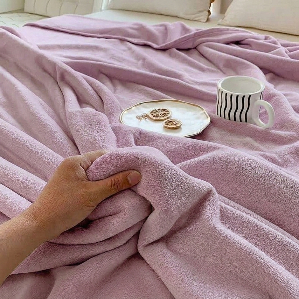 Lilac Soft Lightweight Flannel Throw