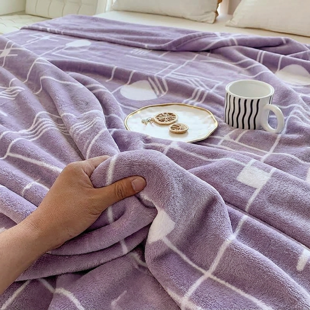 Mauve Soft Lightweight Flannel Throw