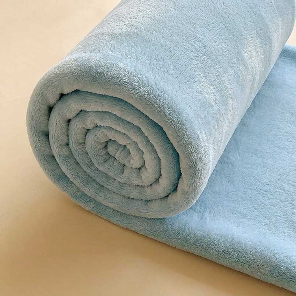 Sky Blue Soft Lightweight Flannel Throw