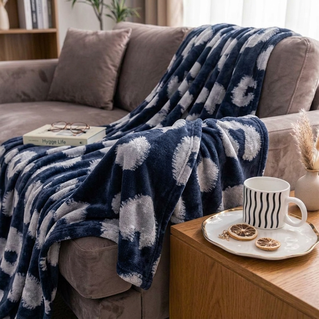 Storm Grey Soft Lightweight Flannel Throw
