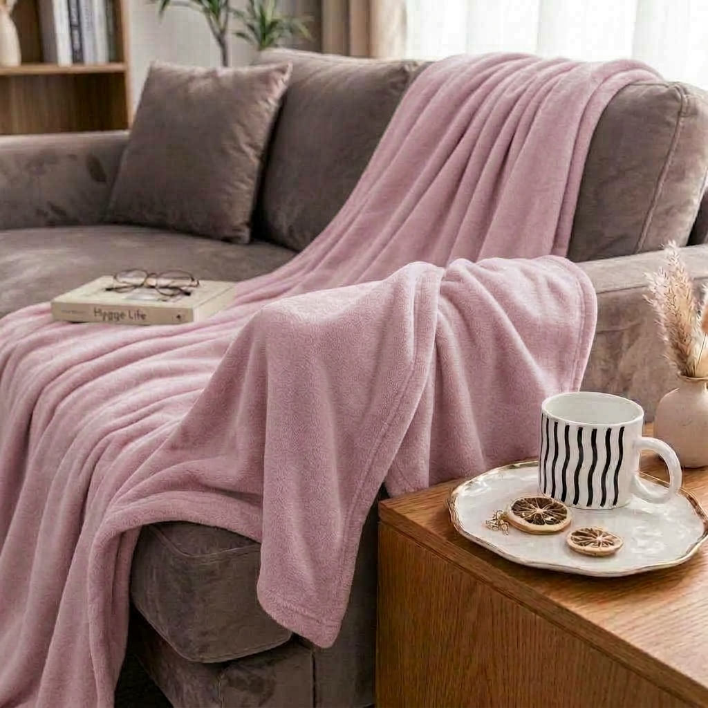 Lilac Soft Lightweight Flannel Throw