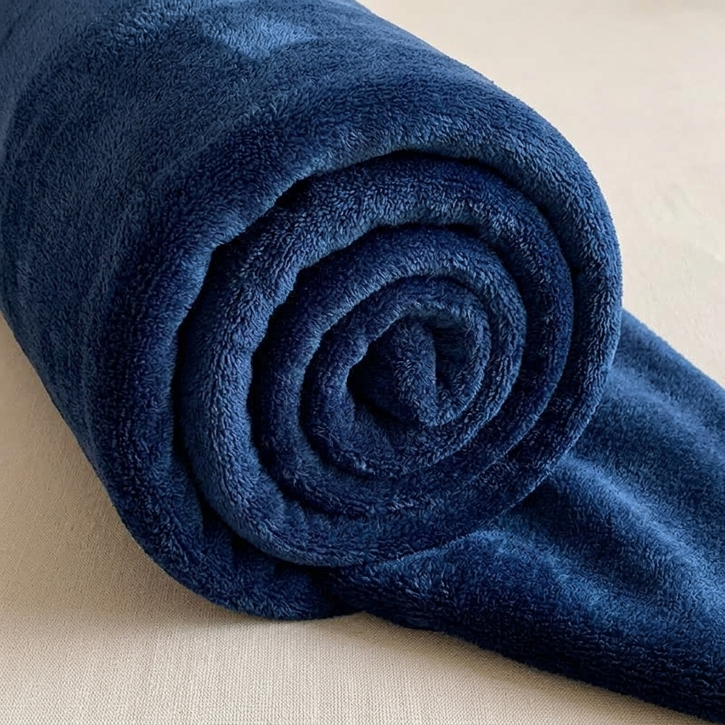 Navy Blue Soft Lightweight Flannel Throw