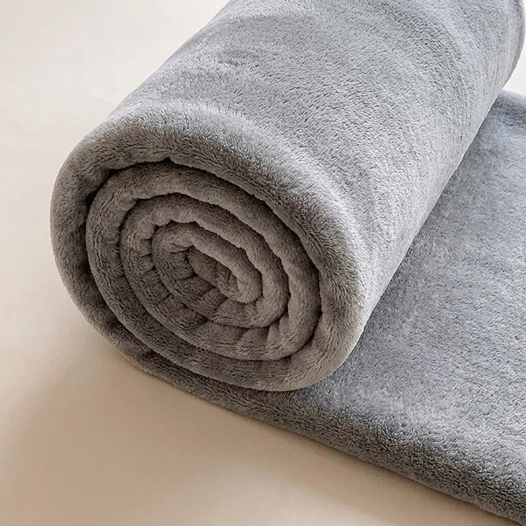 Grey Soft Lightweight Flannel Throw