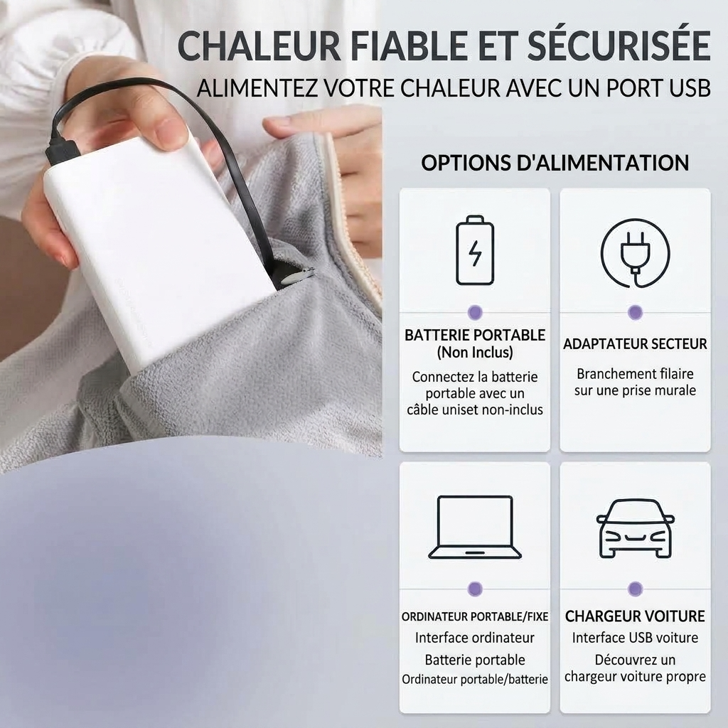 beige Heated Throw Portable with 3 Heat Settings