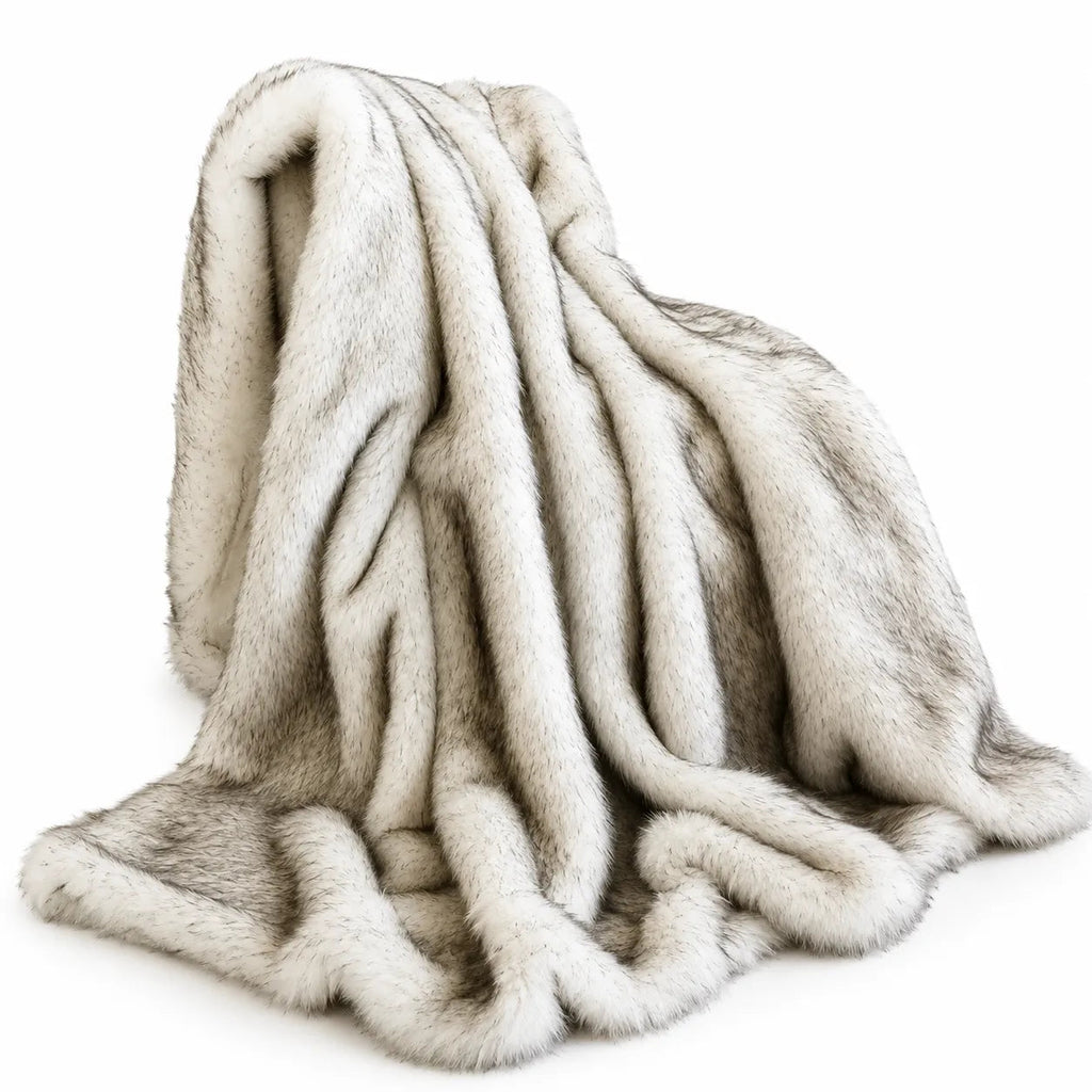 Soft Faux Fur Throw – Yellow 100x150cm