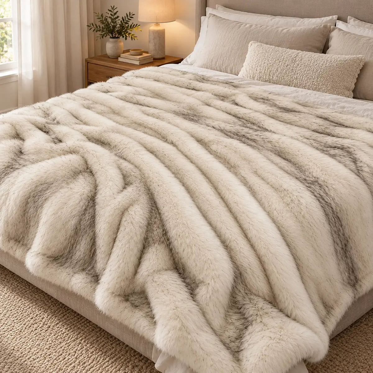 Soft Faux Fur Throw – Yellow 70x150cm