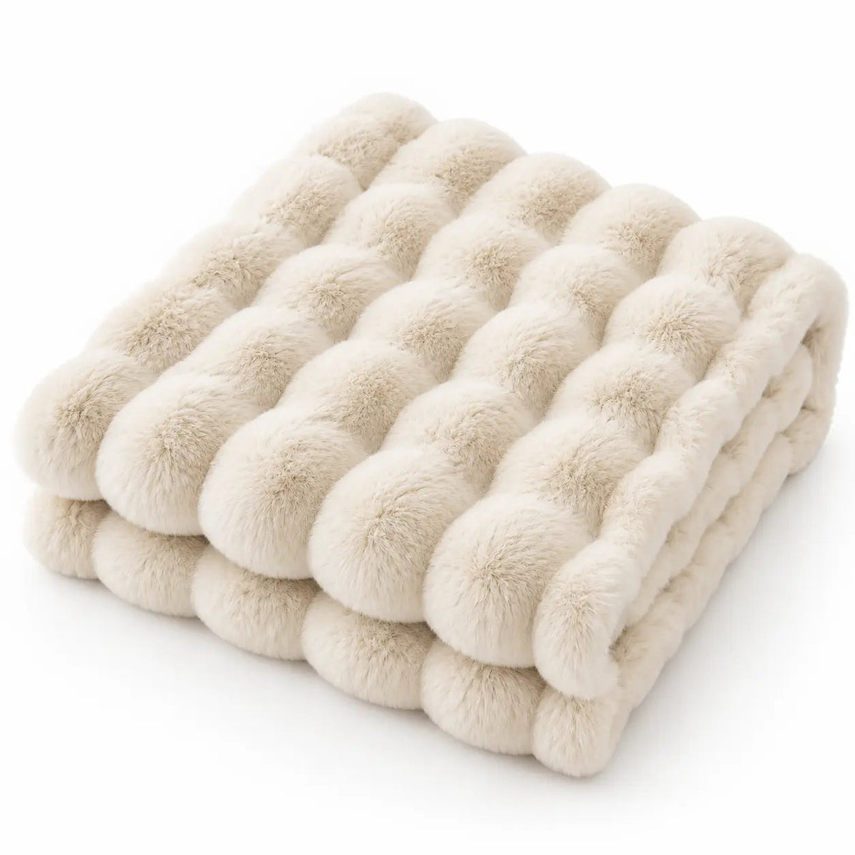 Soft Raised Faux Fur Throw – White 100x160cm