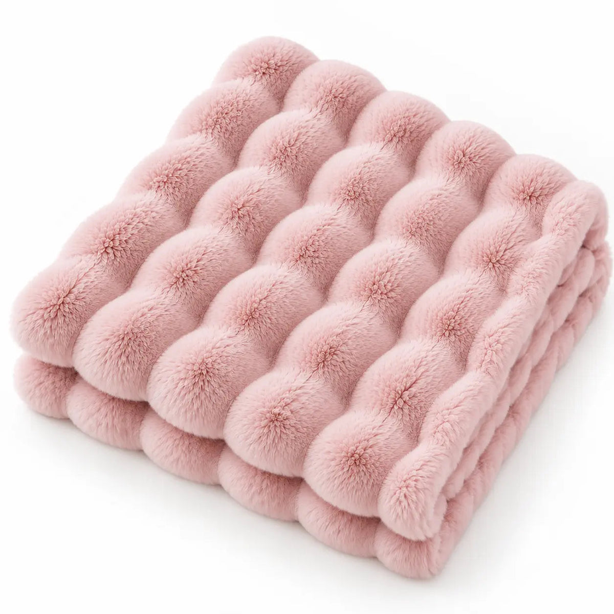 Soft Raised Faux Fur Throw – White 200x230cm