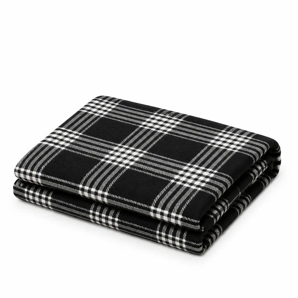 Tartan Sofa Throw – Black 125x100cm