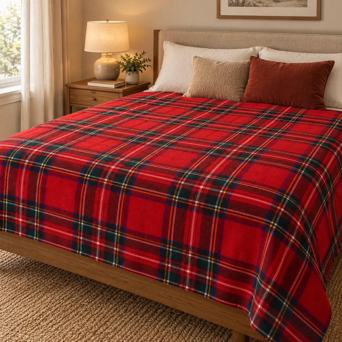 Tartan Sofa Throw – Black 75x100cm
