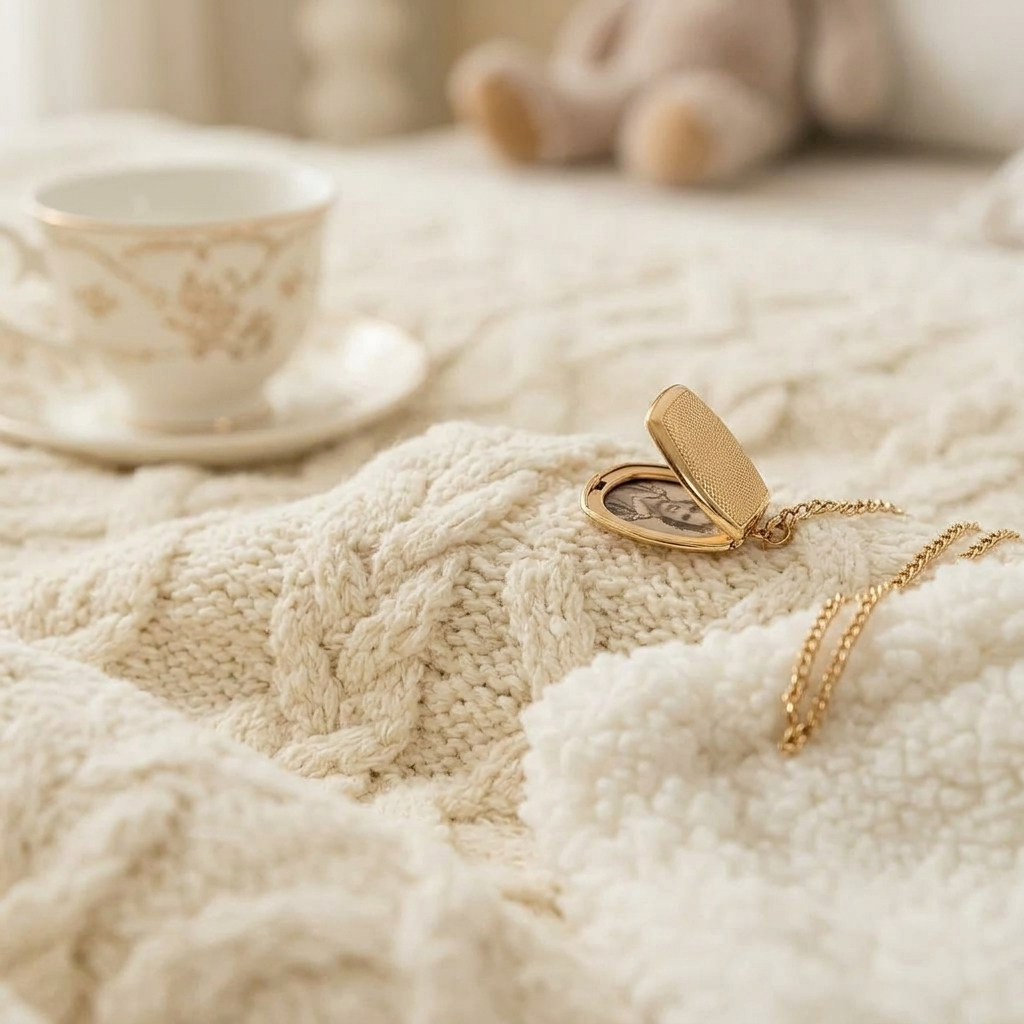Beige Geometric Fleece and Sherpa Throw