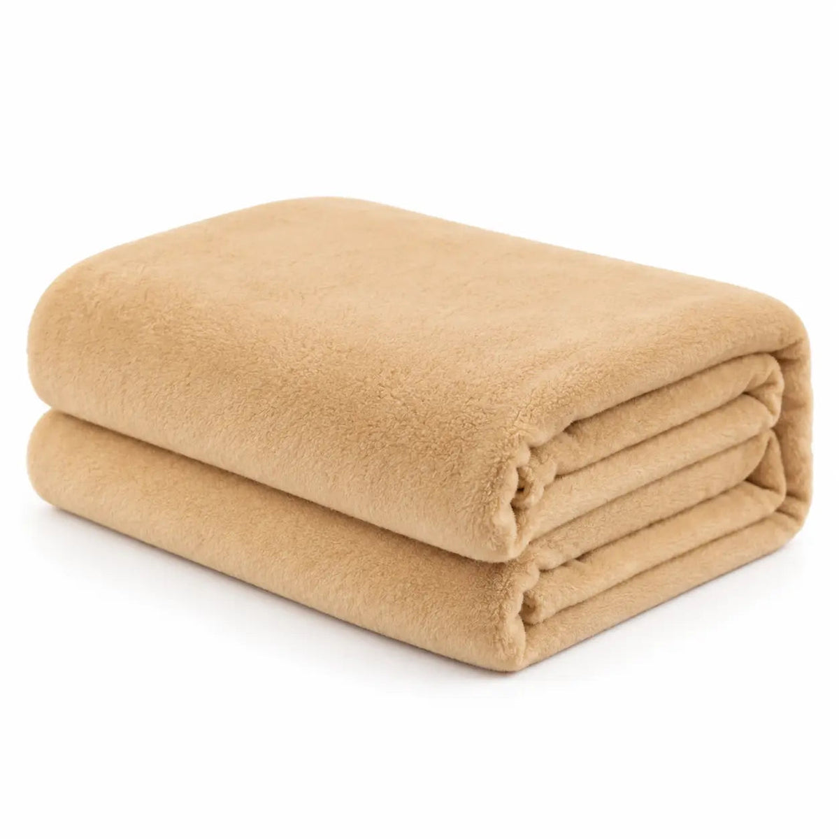Warm Plain Fleece Throw – Beige 100x150cm