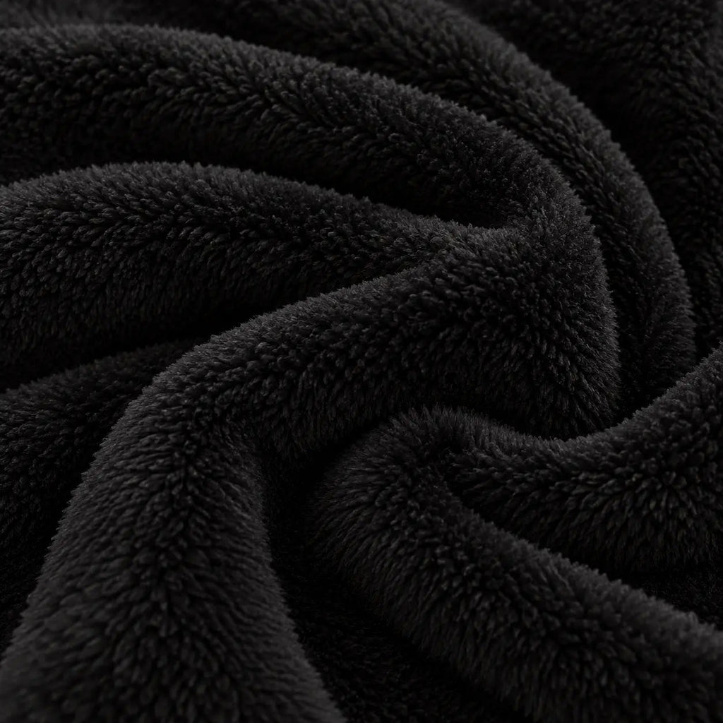 Warm Plain Fleece Throw – Black 150x200cm