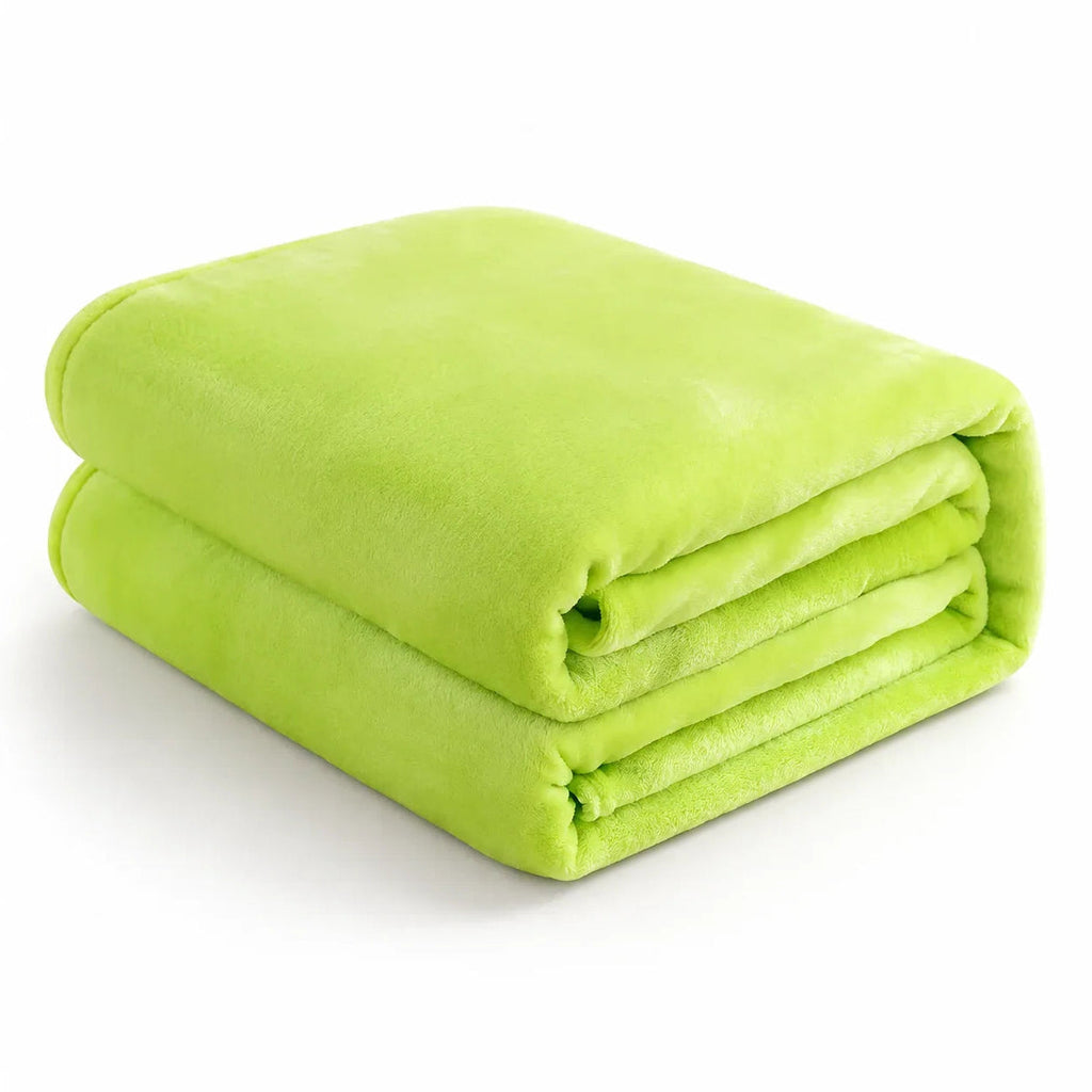 Warm Plain Fleece Throw – White 100x150cm