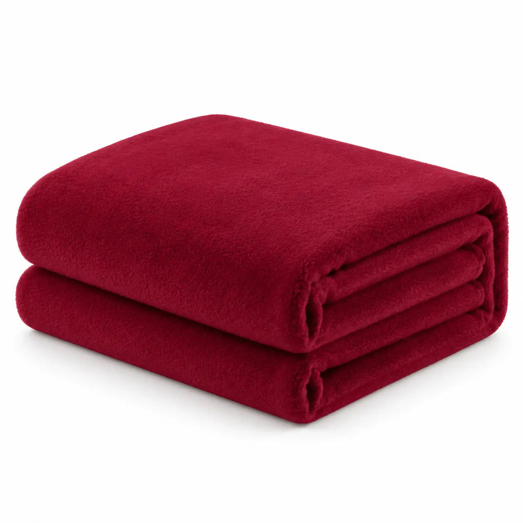 Warm Plain Fleece Throw – White 150x200cm