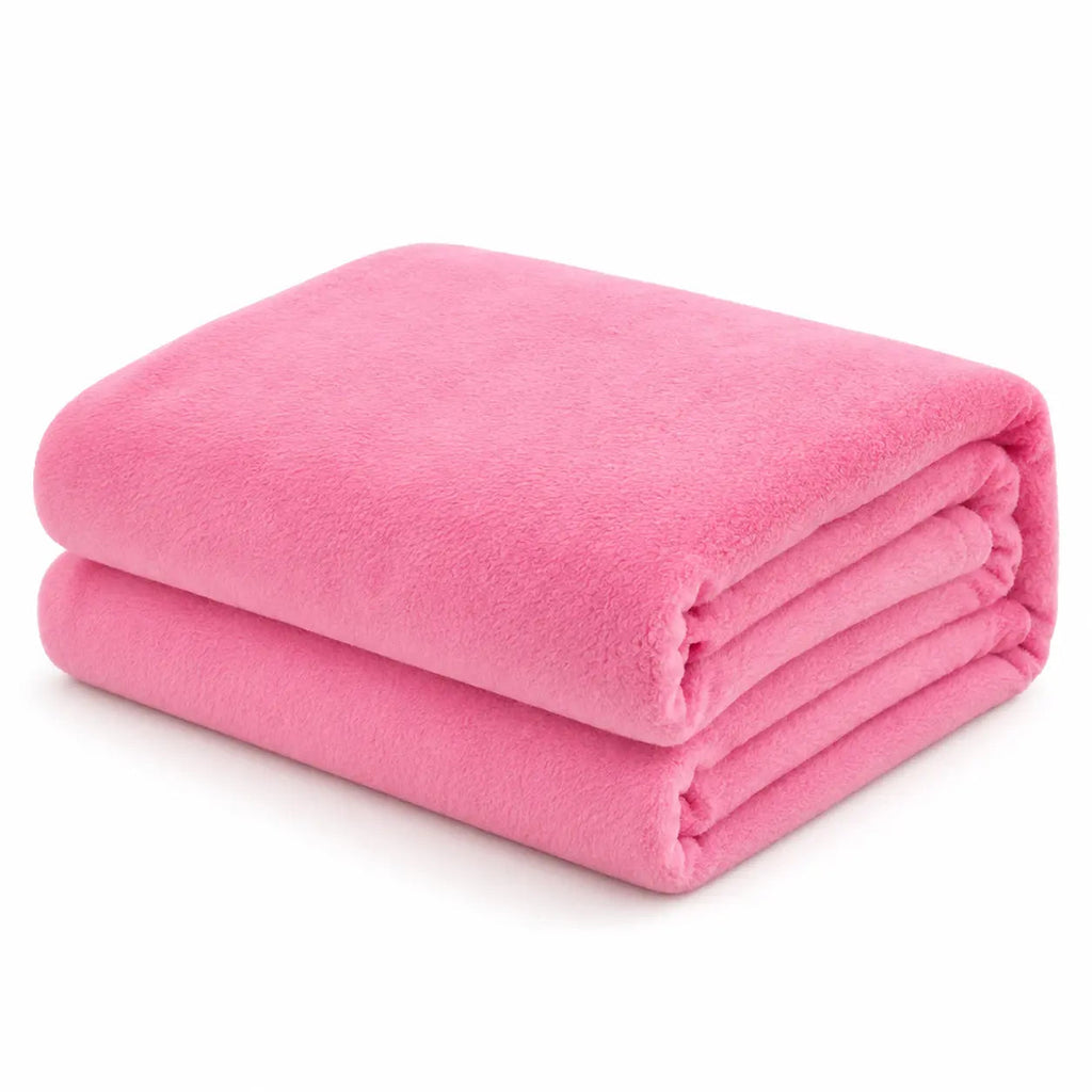 Warm Plain Fleece Throw – White 70x100cm