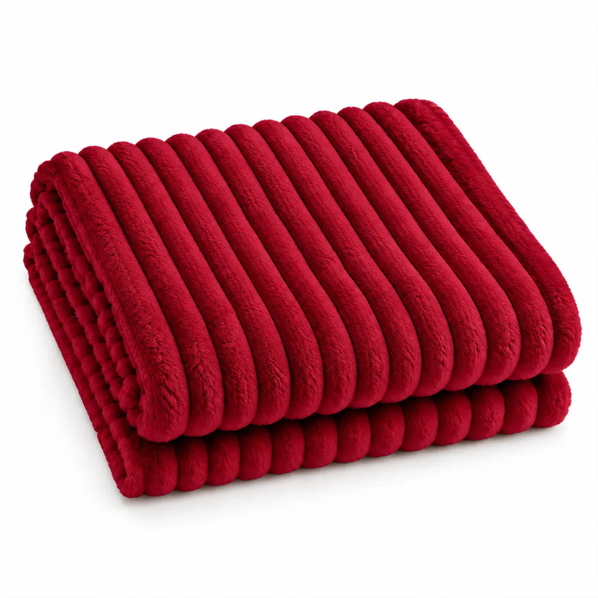 Warm Ribbed Velvet Sofa Throw – Beige 150x200cm